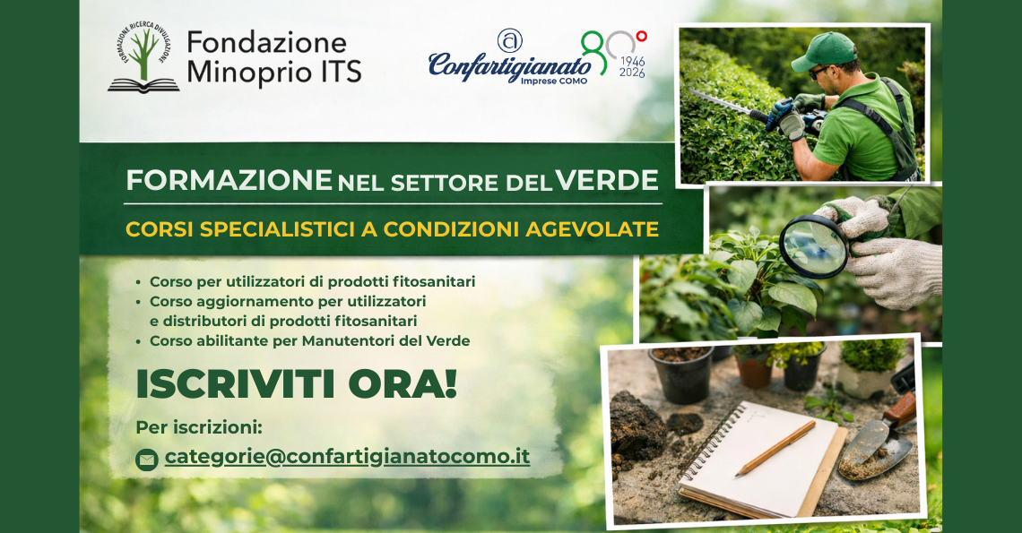 FORMAZIONE NEL SETTORE DEL VERDE: IN PARTENZA I CORSI CON FONDAZIONE MINOPRIO